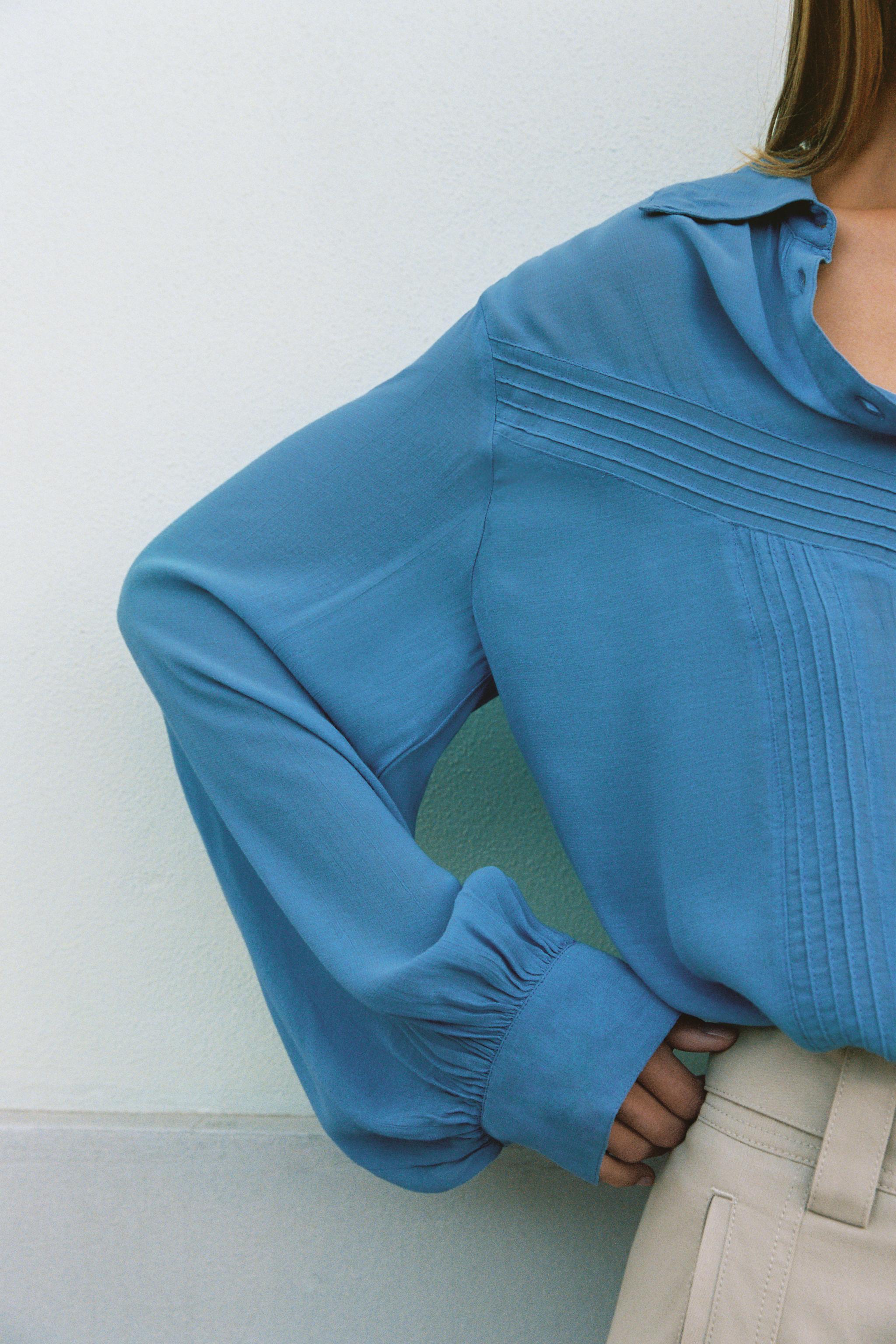 CHEMISE FLUIDE À PLIS NERVURÉS