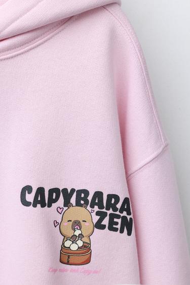 SWEAT À CAPUCHE CAPIBARA CAPYFUN © - Rose de Zara - Image 2