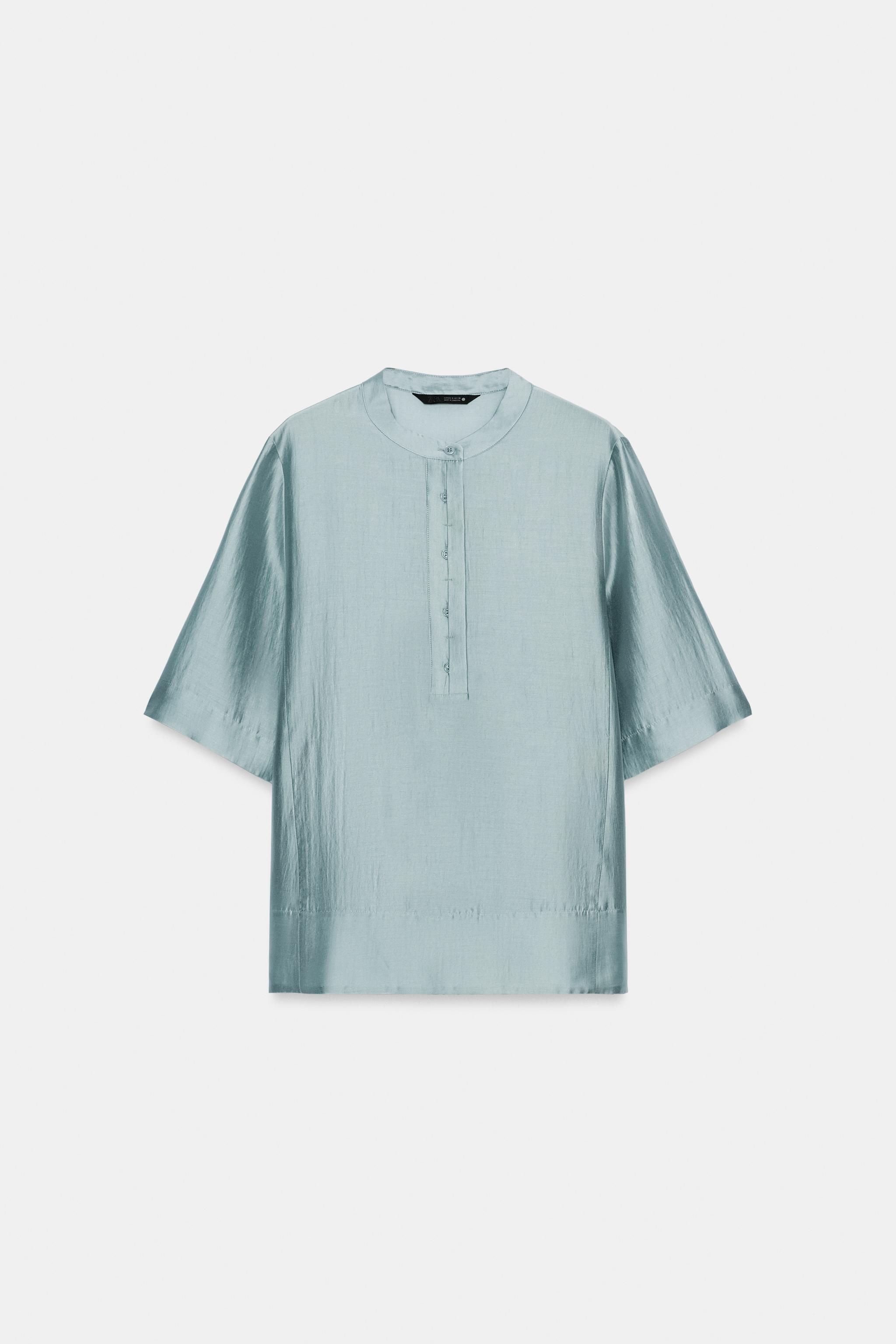 SHORT SLEEVE FLOWY BLOUSE ZW COLLECTION