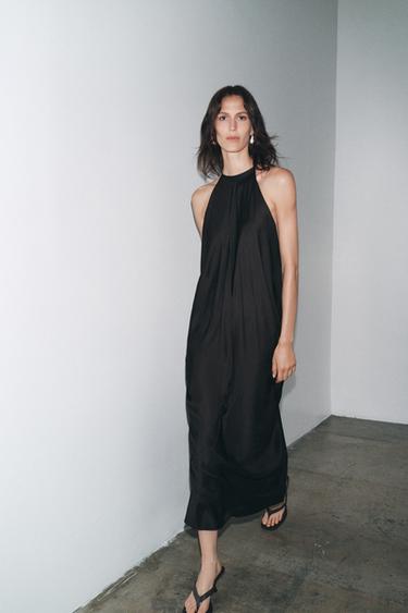 فستان بمظهر ساتاني ZW COLLECTION - أسود الخاص بـ Zara - صورة 0
