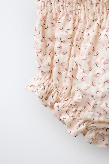 CULOTTE TEXTURÉE À FLEURS - Écru de Zara - Image 5