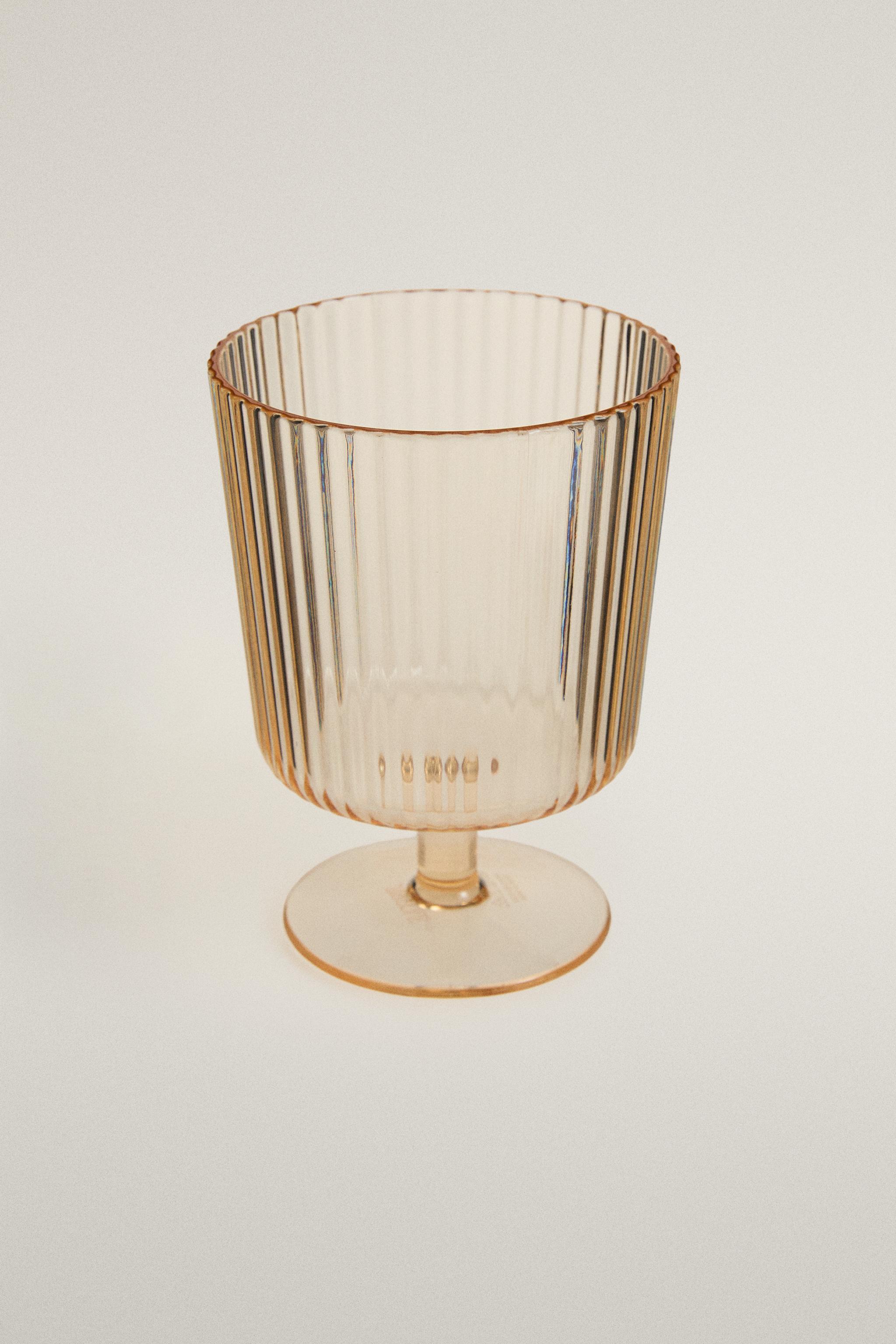 STRIPED ACRYLIC GLASS — Yellow