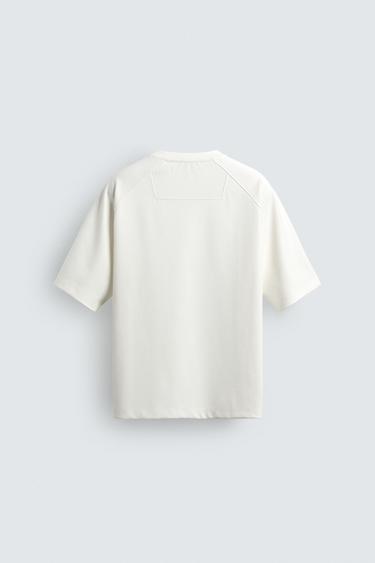 T-SHIRT INTERLOCK LISERÉS - Blanc de Zara - Image 8