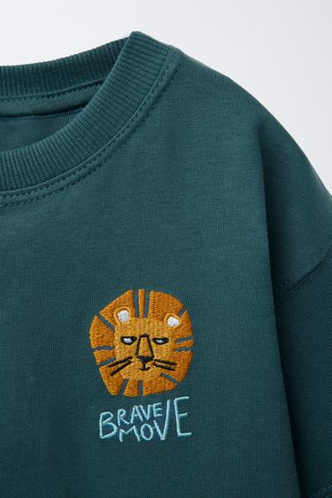 ANIMAL EMBROIDERED T-SHIRT - Blue / Green by Zara - Image 2