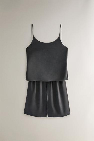 BERMUDA SOIE - Gris foncé de Zara - Image 4