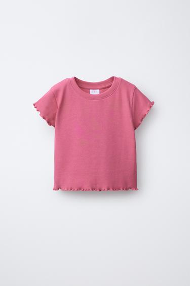 CAMISETA RIB RIZO - Fucsia de Zara