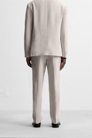 100% LINEN SUIT TROUSERS - Light beige by Zara - Image 2
