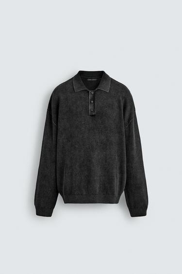 POLO LAVAGGIO A MAGLIA - Nero di Zara