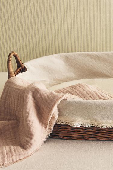 RATTAN CHANGING MAT BASKET - Light beige by Zara