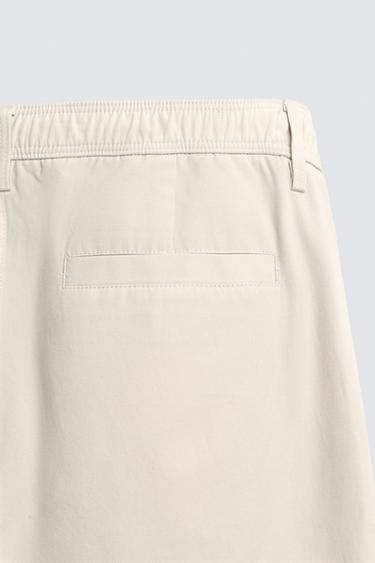 STRAIGHT-LEG PLEATED TROUSERS - Stone by Zara - Image 8