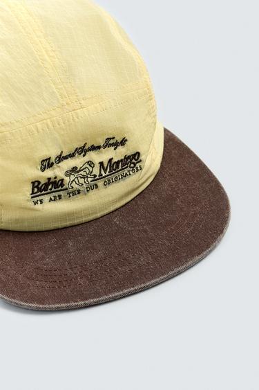 CASQUETTE À VISIÈRE PLATE BRODERIE CONTRASTANTE - Jaune de Zara - Image 5