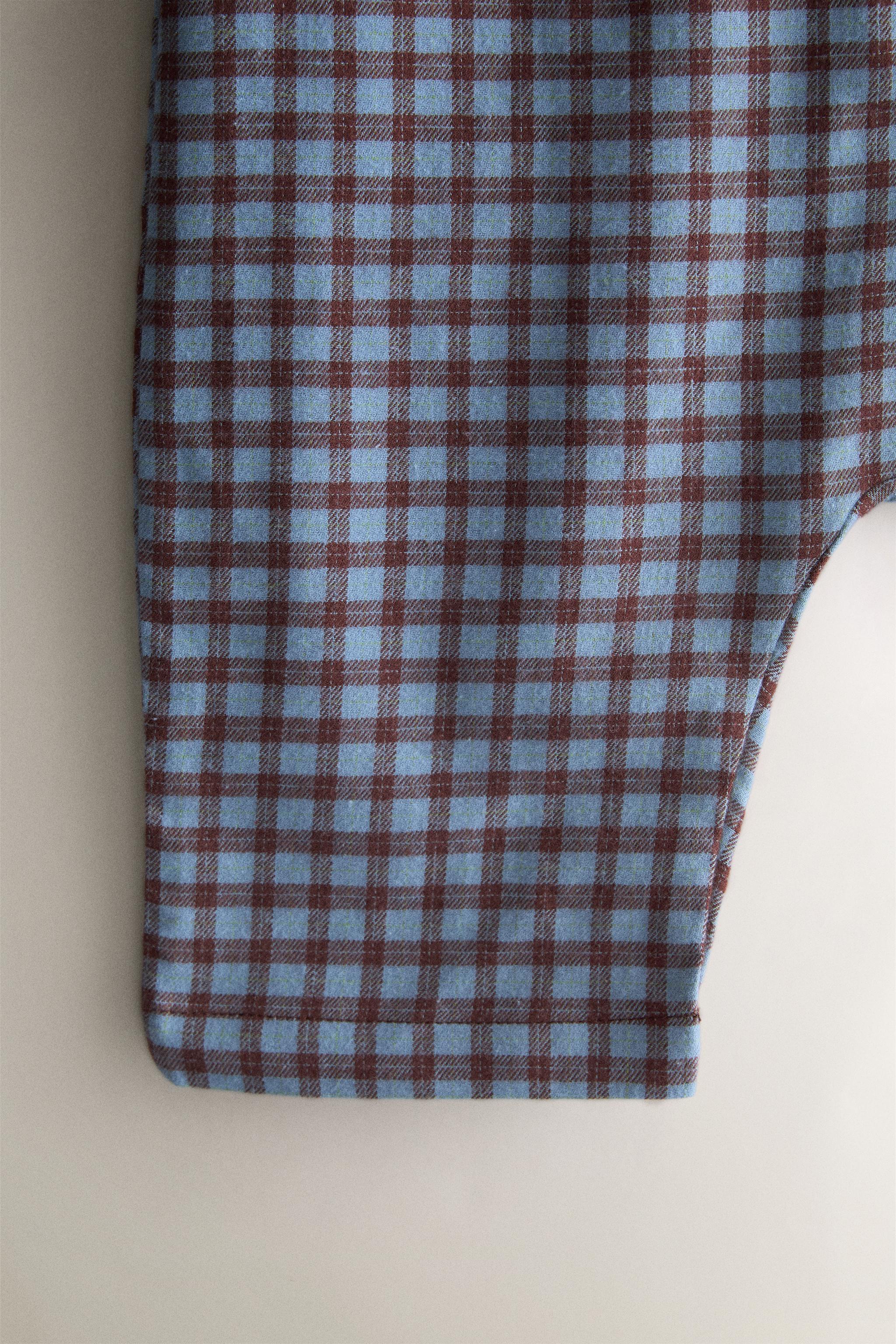 Детские комбинезоны Zara KIDS' PLAID FLANNEL FOOTED ROMPER — фото 3