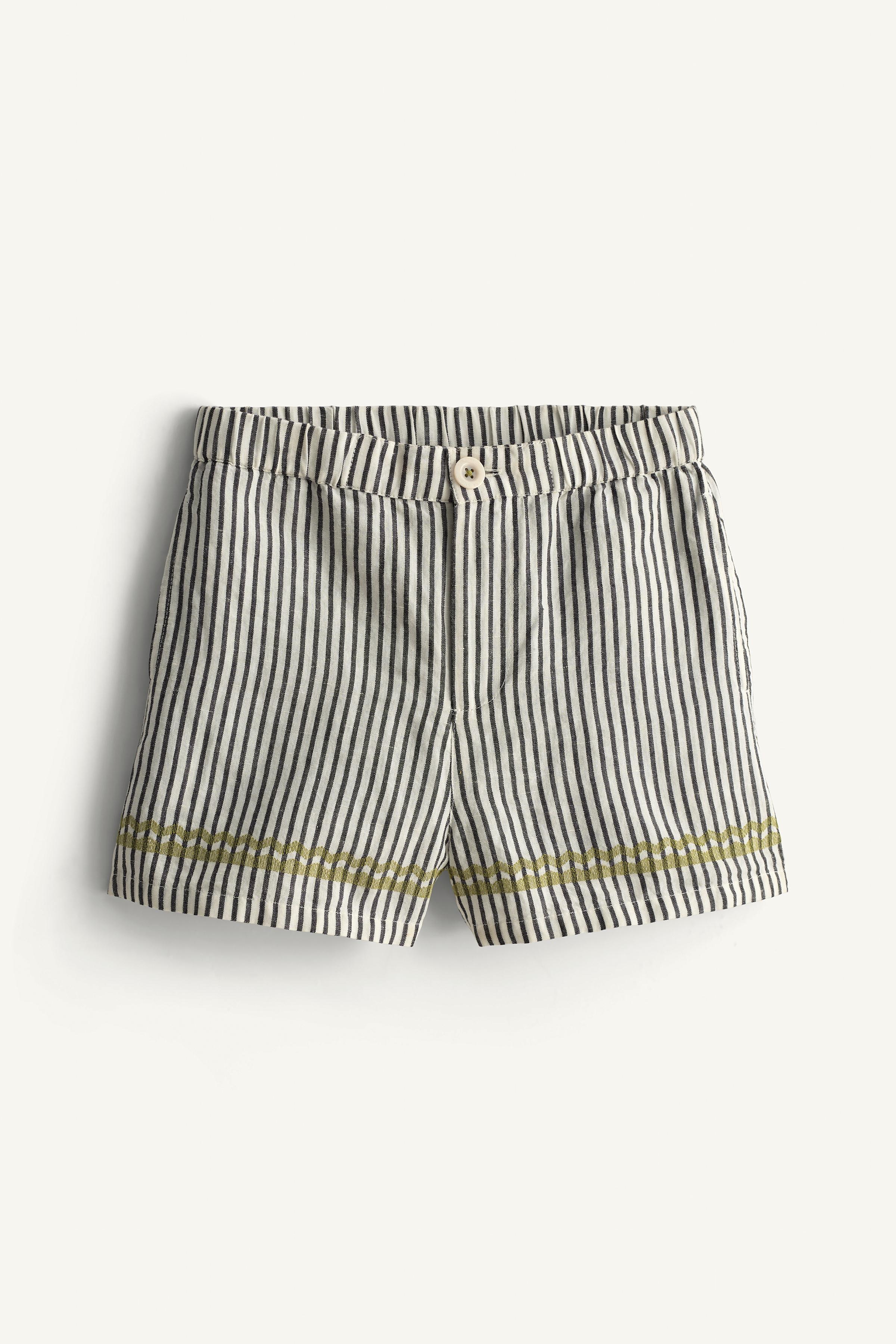 CONTRAST EMBROIDERED STRIPED SHORTS LIMITED EDITION