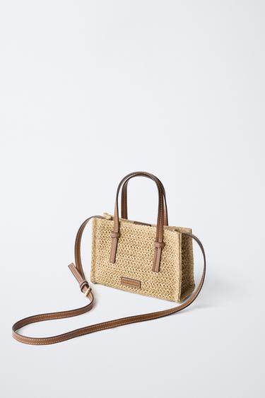 RAFFIA-EFFECT CROSSBODY BAG - Ecru White by Zara - Image 1