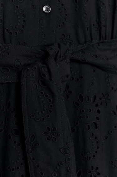 ZW COLLECTION EMBROIDERED SHIRT DRESS - Black by Zara - Image 8