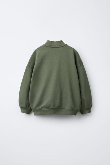 FLEECE LOGO BOMBER JACKET - Khaki by Zara - Image 1