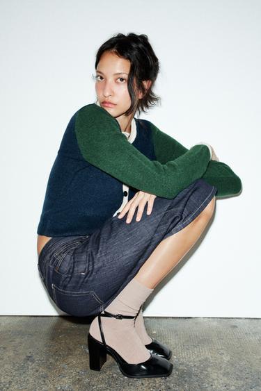 CHAUSSETTES HAUTES CÔTELÉES - Beige de Zara