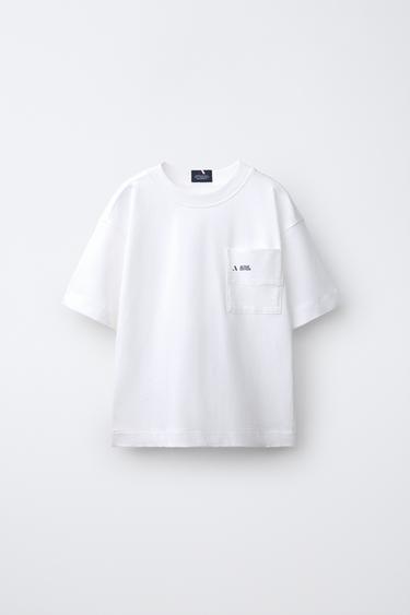 Zara SPORTY LOGO T-SHIRT - White