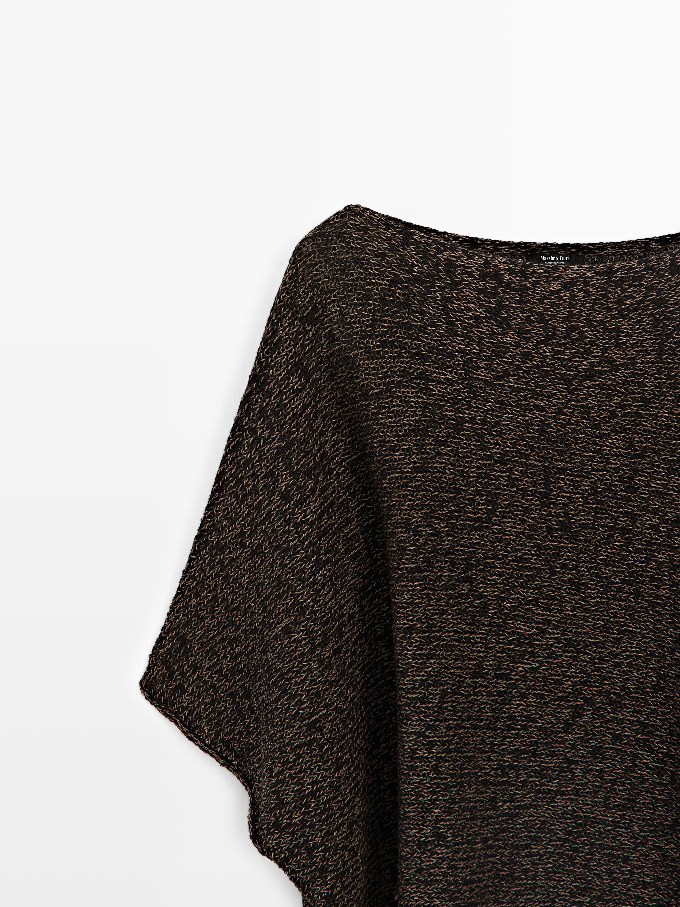 Flowing asymmetric cotton blend cape