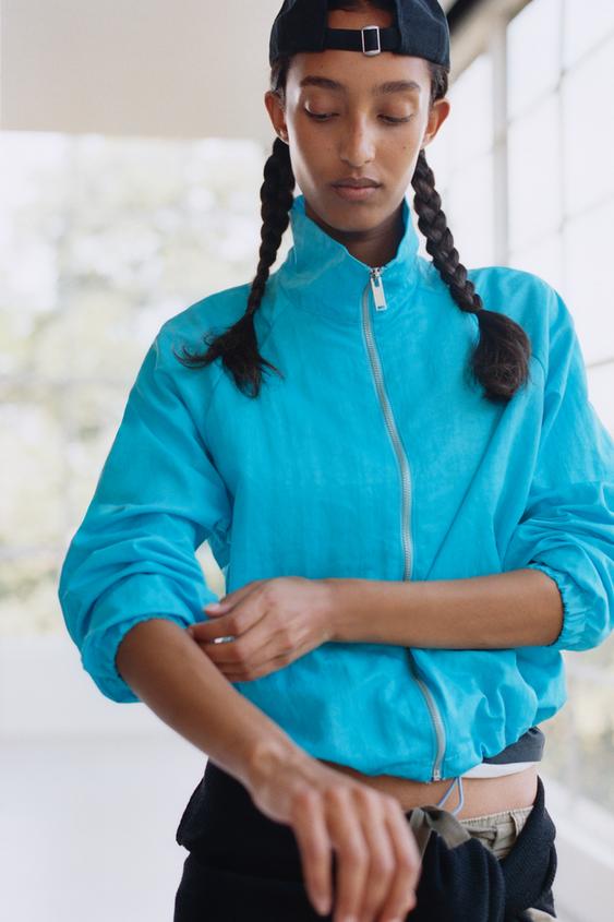 TECHNICAL FABRIC ZIP-UP JACKET - Turquoise by Zara - Image 0