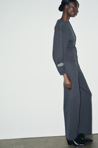 TOP INTERLOCK À PINCES - Gris foncé de Zara - Image 2