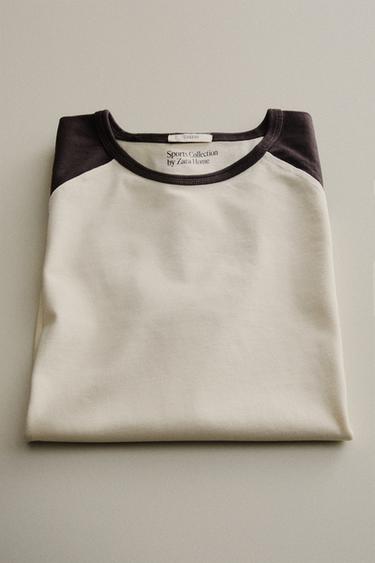 TWO-TONE COTTON T-SHIRT - Ecru by Zara