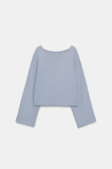 SWEAT À COL BATEAU - Bleu / Gris de Zara - Image 4