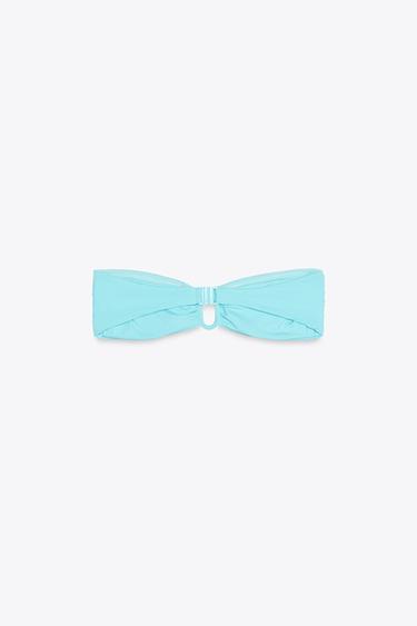 HAUT DE BIKINI FANTAISIE PALMIER - Turquoise de Zara - Image 4