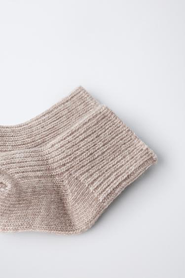 WOOL AND CASHMERE SOCKS - Tan marl by Zara - Image 1