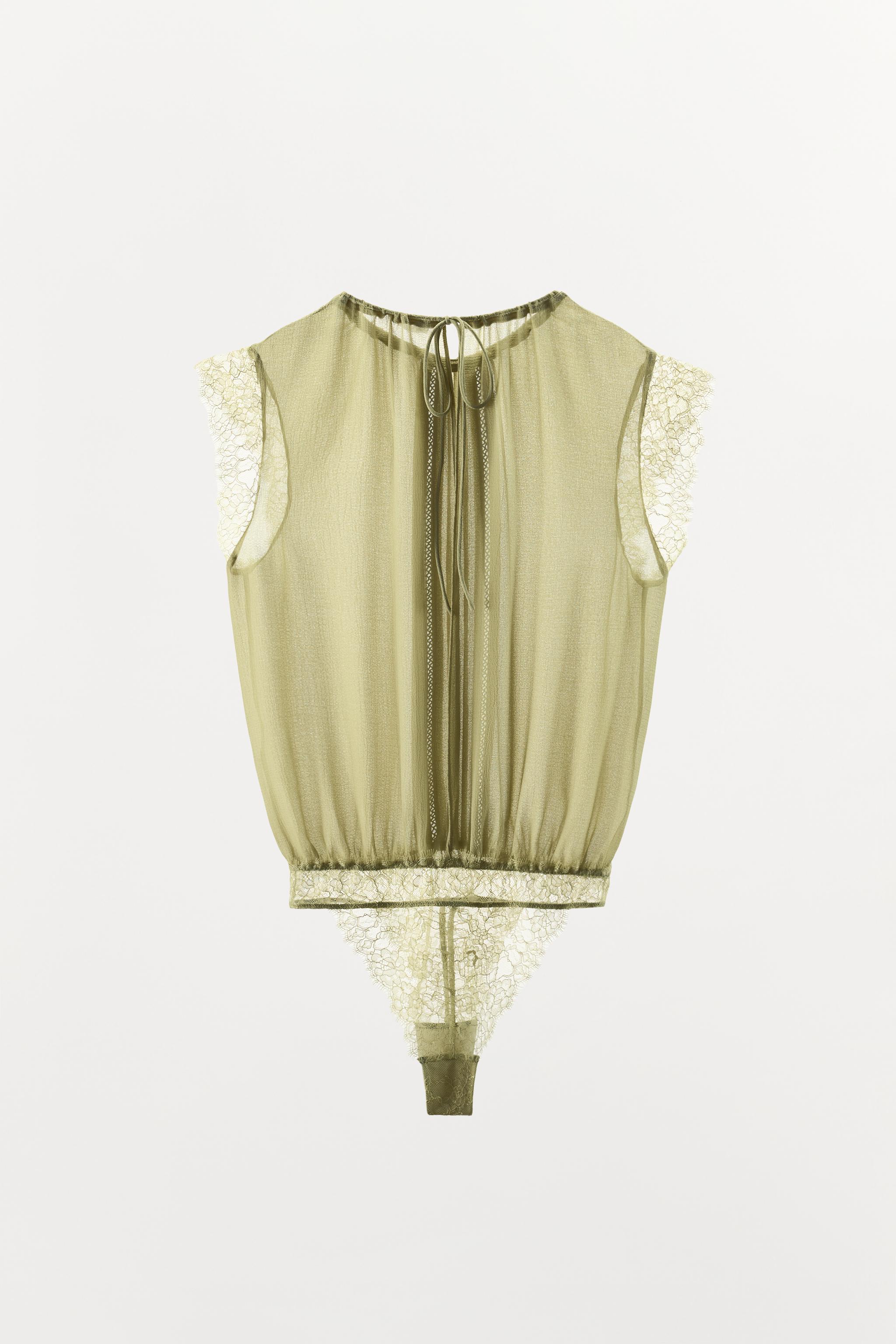 BODY BLOUSE EN GEORGETTE ET DENTELLE