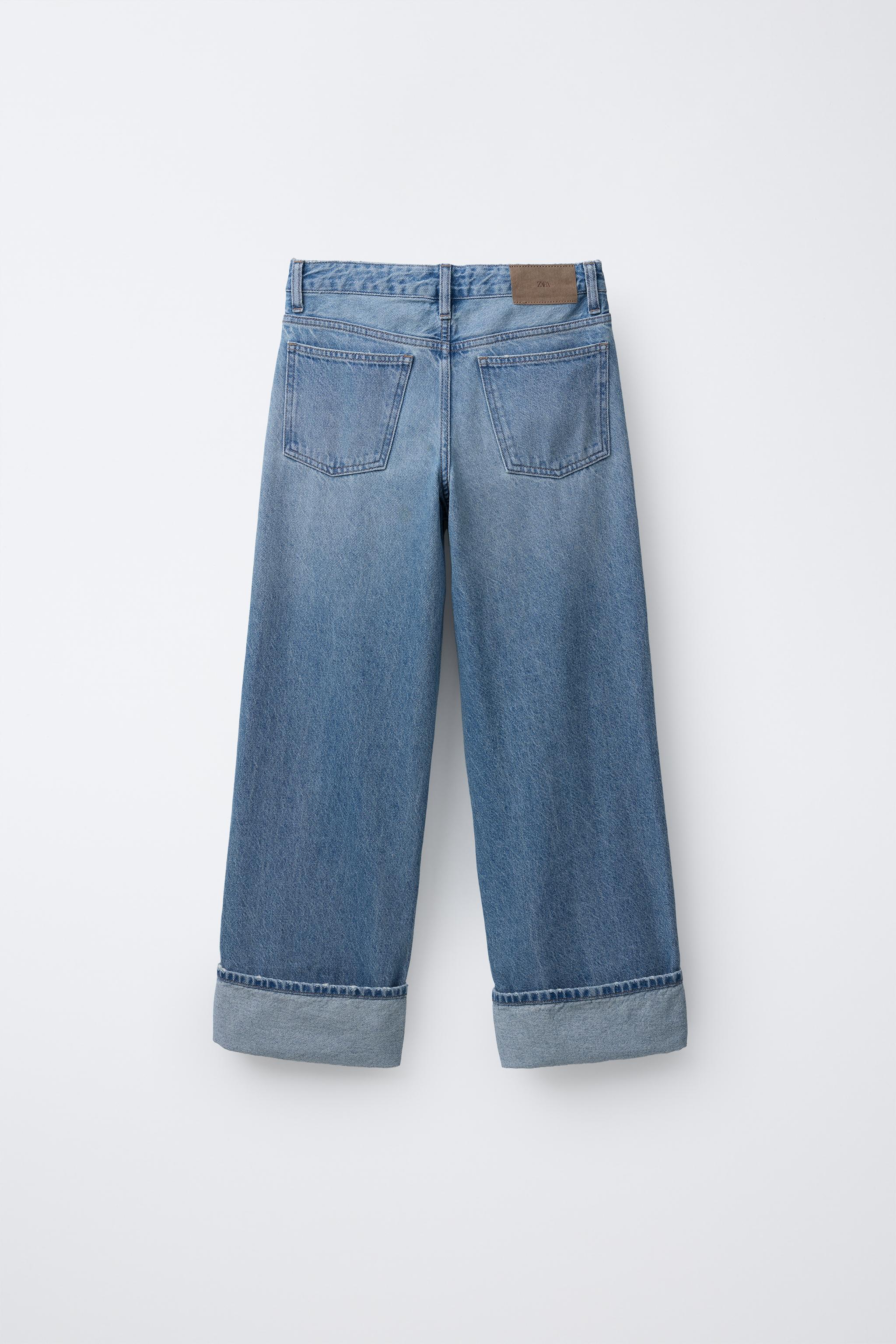 TURN-UP WIDE-LEG JEANS - Main Image