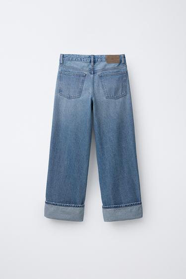 JEAN À JAMBES LARGES À REVERS - Bleu de Zara - Image 1
