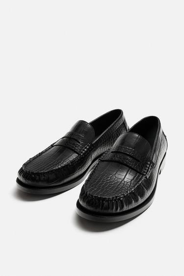 EMBOSSED LOAFERS - Black by Zara - Image 1