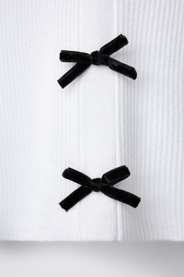 KNIT VEST WITH BOWS - Ecru by Zara - Image 3