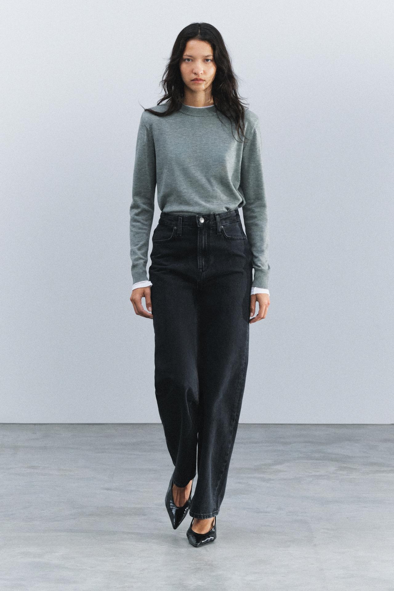 ZW COLLECTION STRAIGHT-LEG HIGH-WAIST JEANS