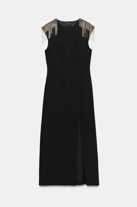 SHIMMER FRINGE DRESS - Black by Zara - Image 0