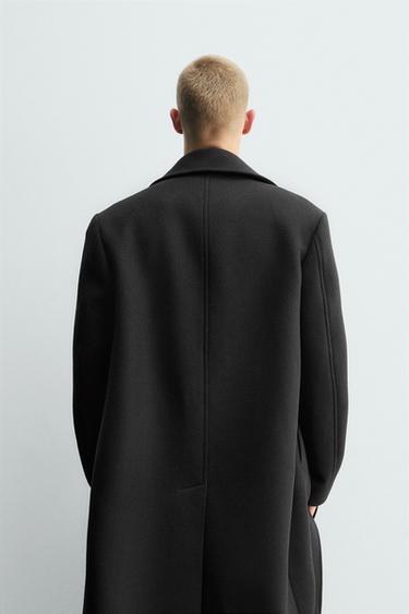 MANTEAU CROISÉ AVEC LAINE - Noir de Zara - Image 2