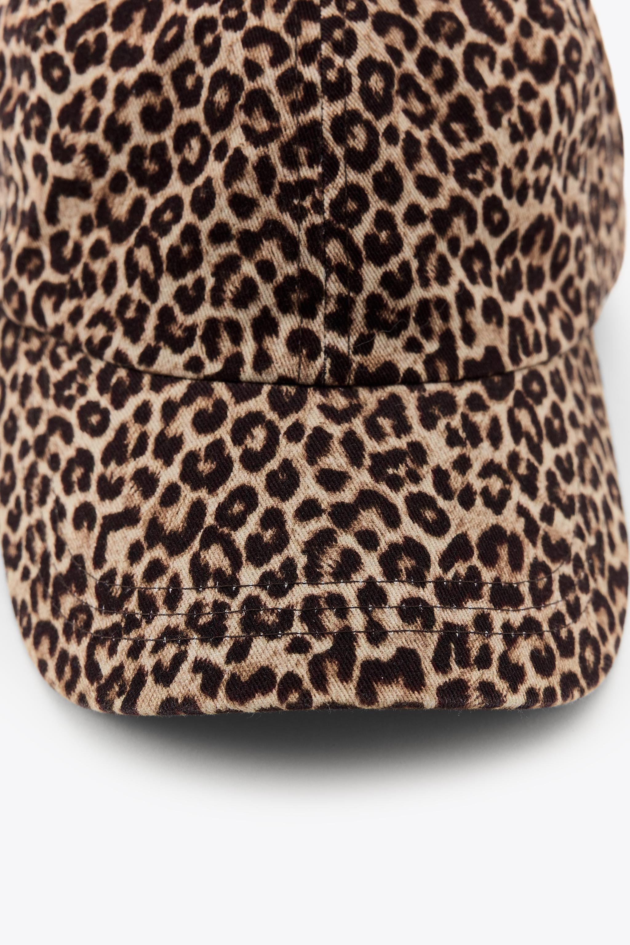 NWT Zara Woman EMBROIDERED ANIMAL PRINT TWILL CAP Size S - M ANIMAL PRINT TWILL CAP - Light grey | ZARA Australia main image 3