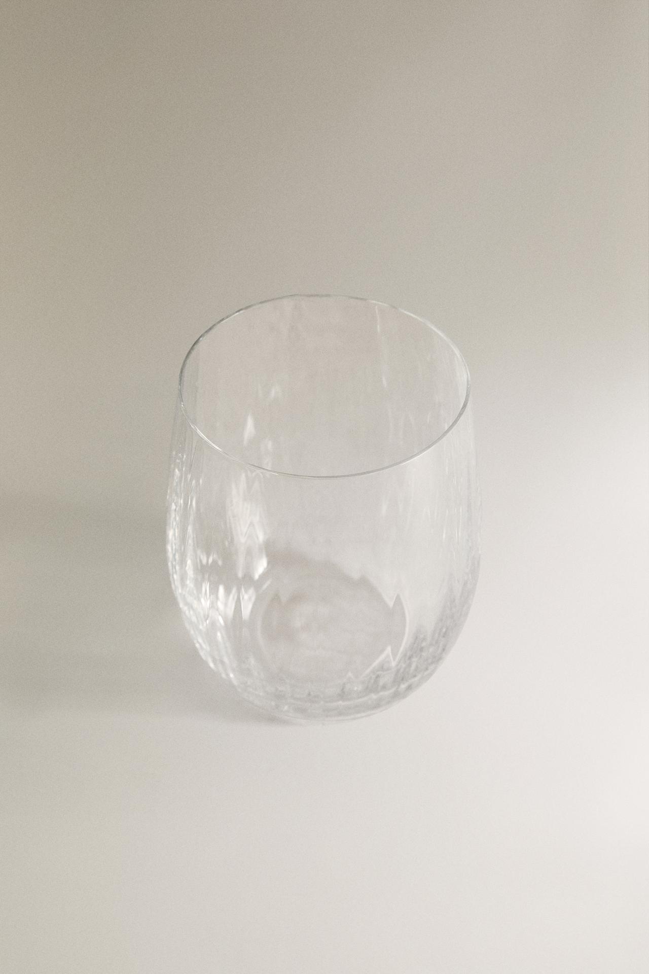 BOHEMIA CRYSTAL TUMBLER WITH LINES — Transparent