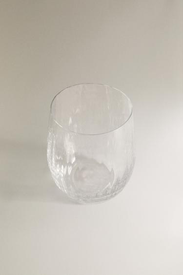 BOHEMIA CRYSTAL TUMBLER WITH LINES -  by Zara - Image 1