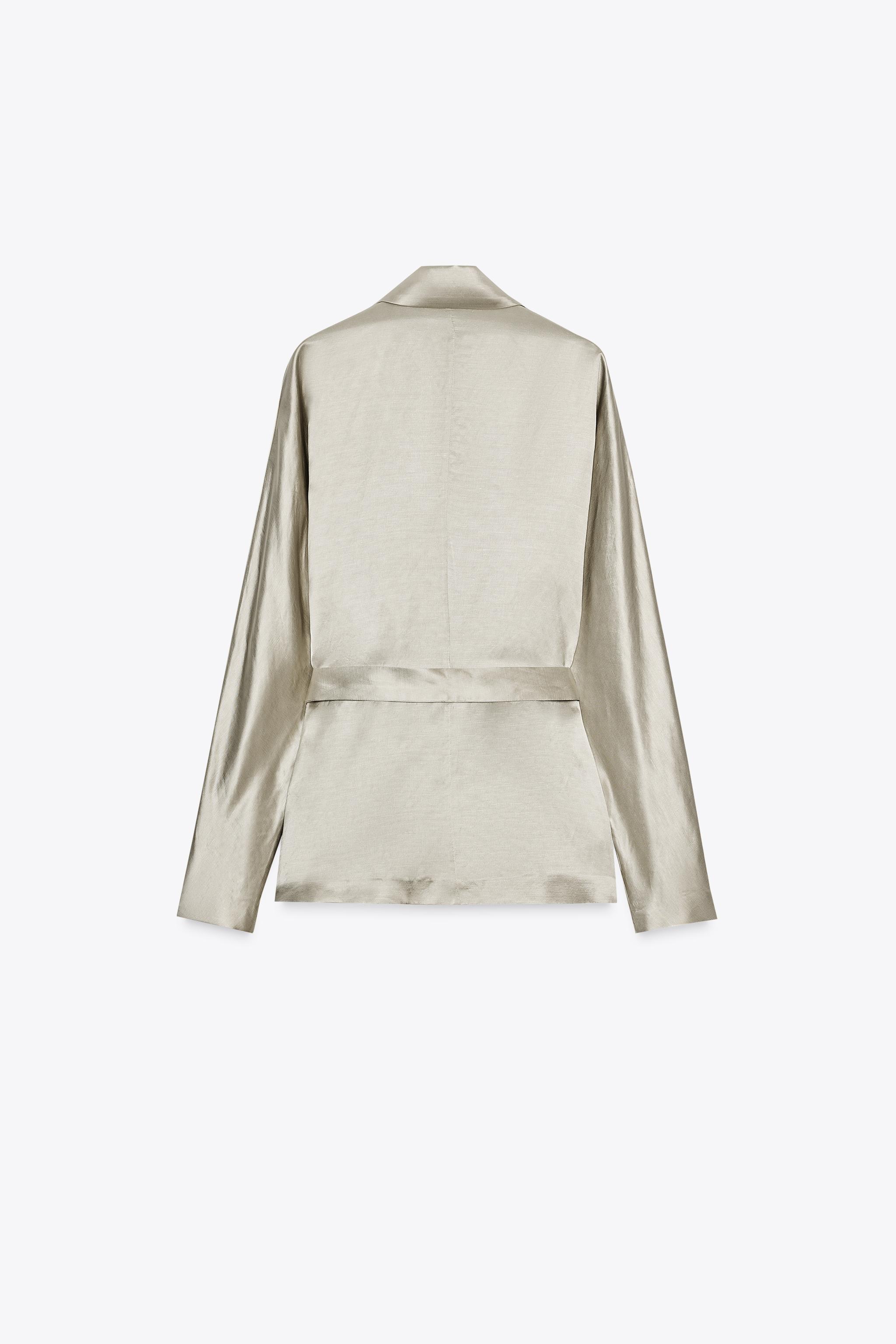 サテン仕上げベルト付きブレザー ZW COLLECTION LIMITED EDITION
