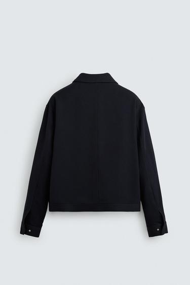 ZIP-UP OVERSHIRT - Dark navy by Zara - Image 7