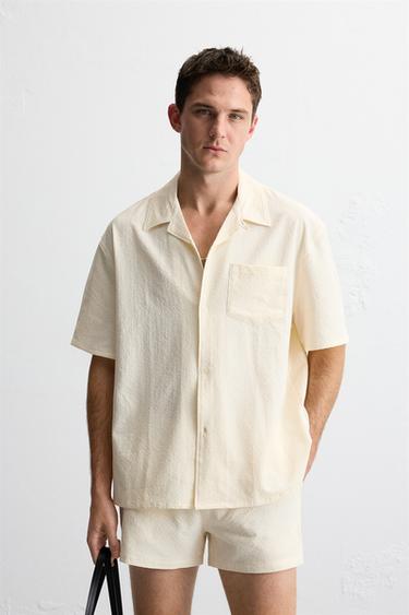 SEERSUCKER SHIRT - Ecru by Zara