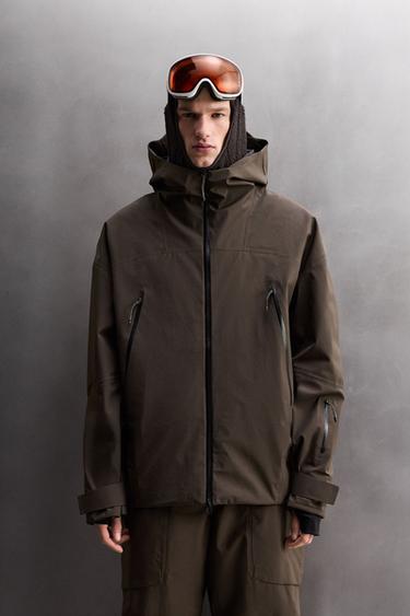 RECCO® WATERPROOF SKI PUFFER JACKET - Brown by Zara