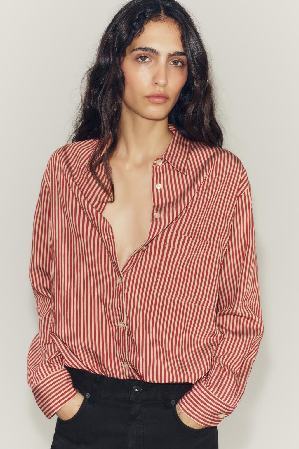 ZW COLLECTION STRIPED PRINTED SHIRT WITH POCKET