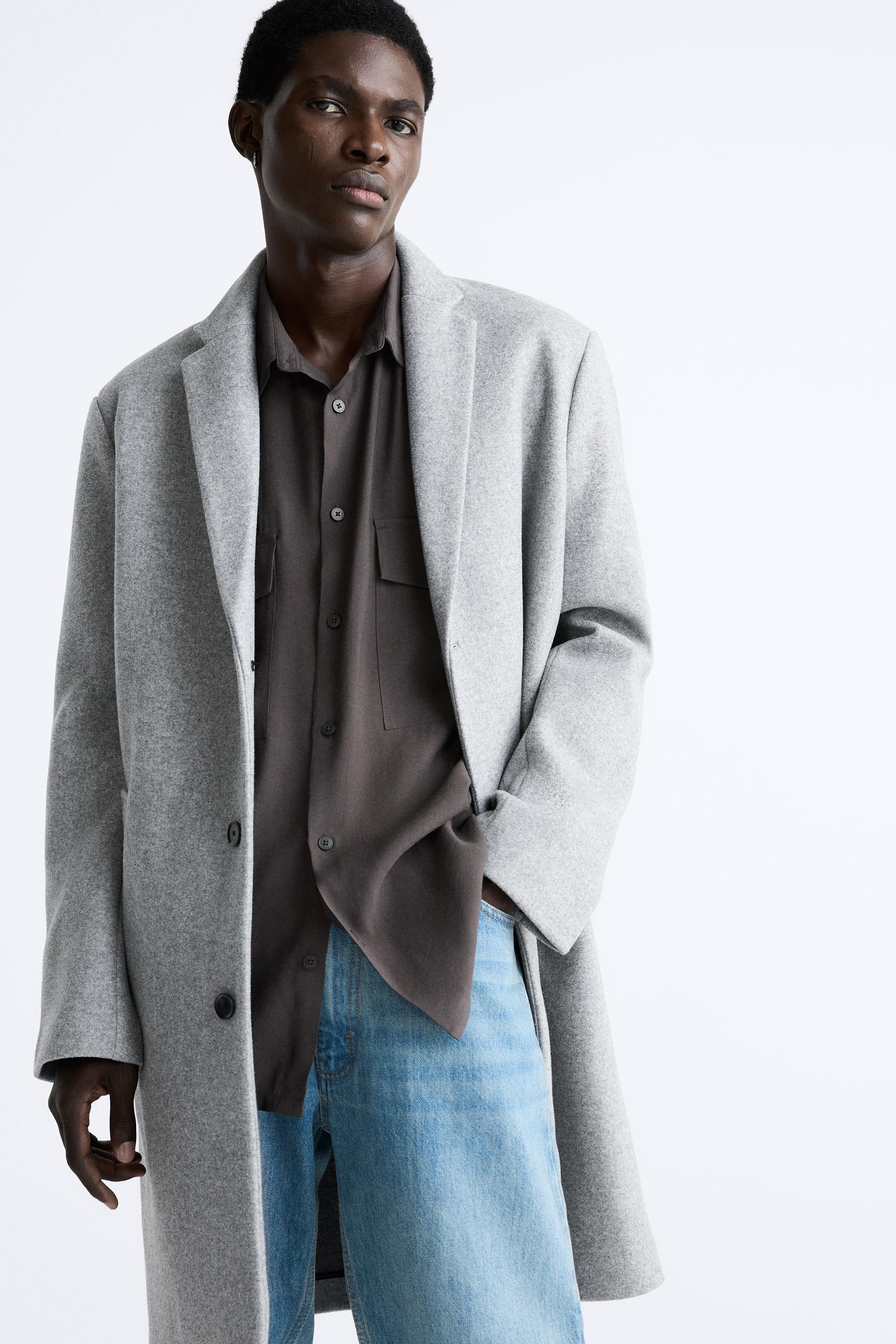 Zara grey 2025 coat mens