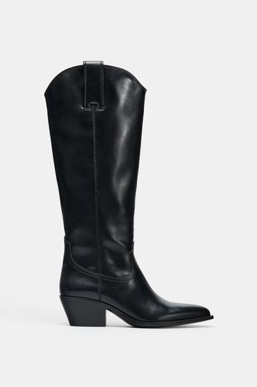 Botas Largas Botas Texanas Mujer Zara Botas Vaqueras Zara Zapatos