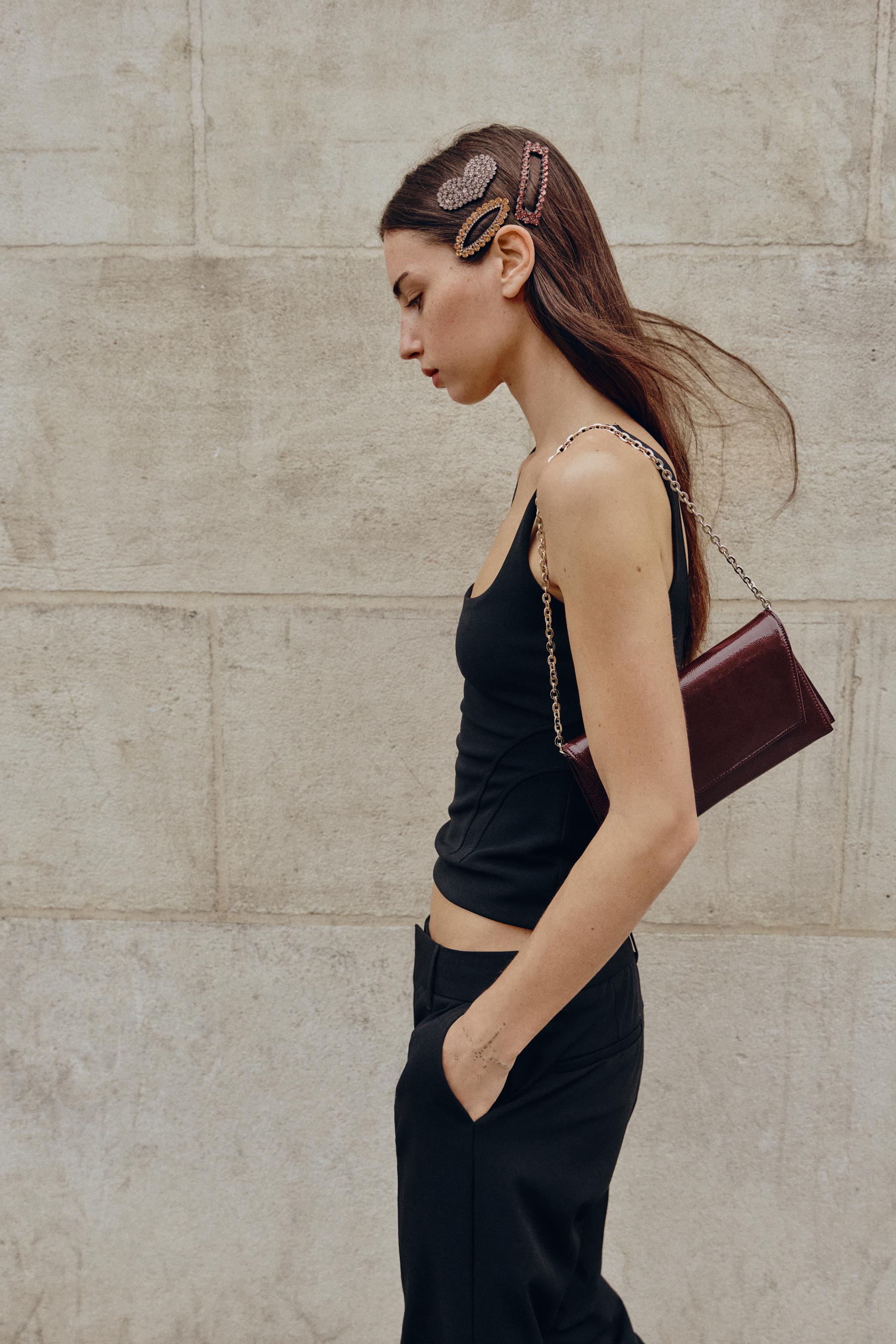 Женские сумки Zara PATENT EFFECT SHOULDER