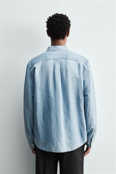 REGULAR FIT DENIM SHIRT - Light blue by Zara - Image 2
