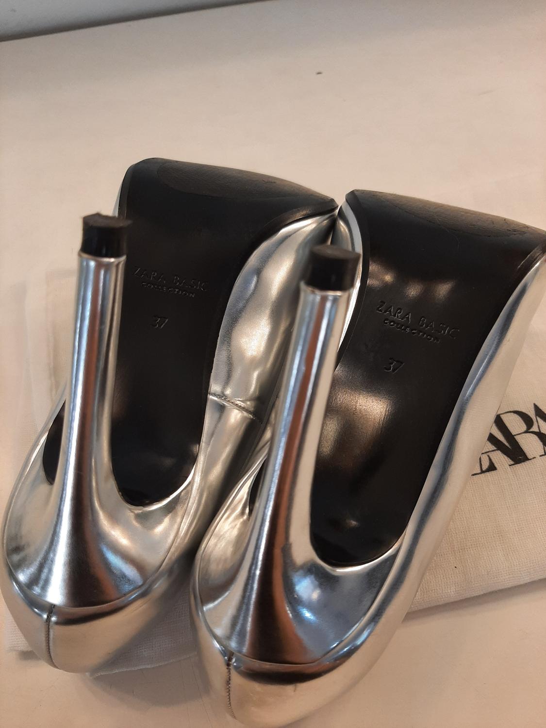 ZAPATO TACÓN ALTO METALIZADO PLATA - Image 5